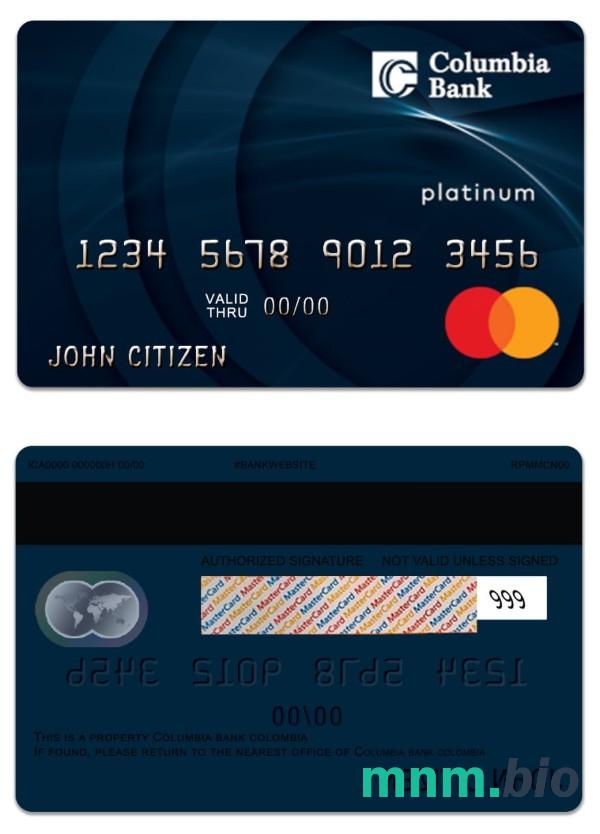 Colombia Columbia Bank Mastercard Platinum